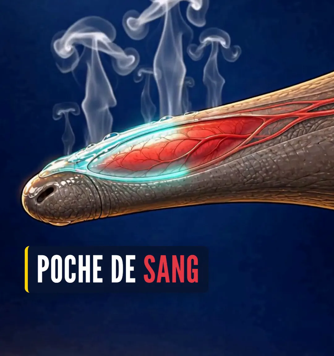 Coupe illustrative du bout du bec de l’échidné et du sinus sanguin